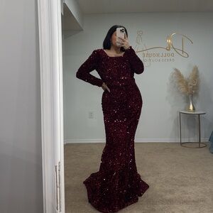 Portia & Scarlett Red Sequin Evening/Prom Gown